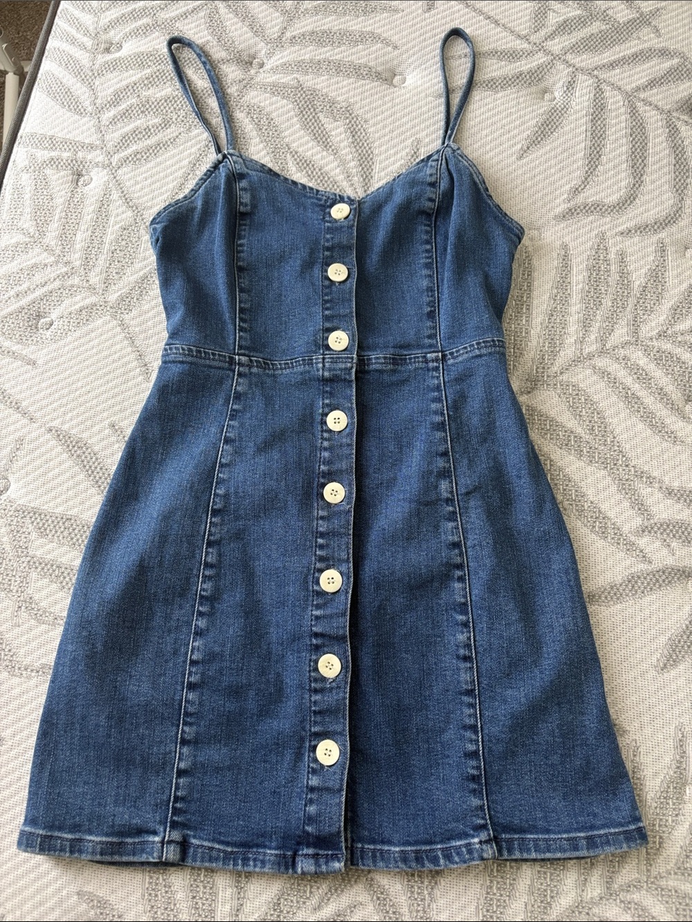 Zara Blue Denim Button-Front Mini Dress